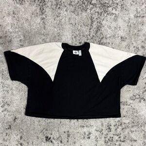 Adidas Black and Cream Crop Top